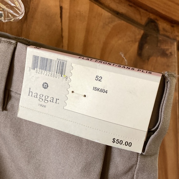 Men’s Haggar Cool Right Performance Flex tan flat front chino shorts size 52 NWT - Picture 4 of 9